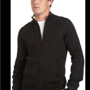 Nautica Black Turtleneck Sweater with Ribbed Knit Design
